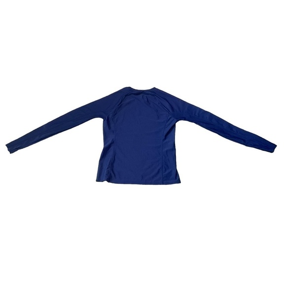 Mott50 UPF50+ long sleeve navy rash guard top size medium gold shoulder zipper - Picture 7 of 13